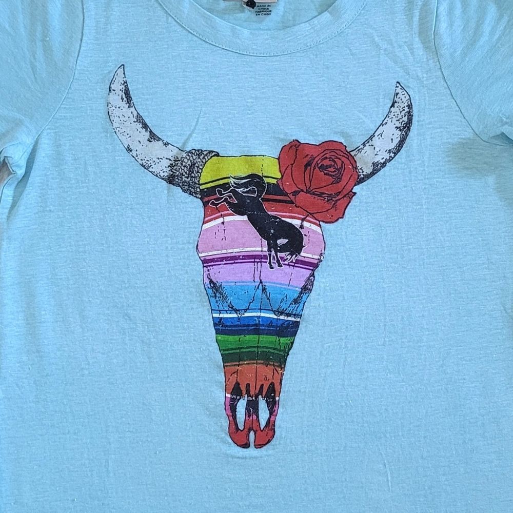 Chaser "Santa Fe Cow🐂 Skull💀" Graphic Tee👕 - NWT - Picture 12 of 14